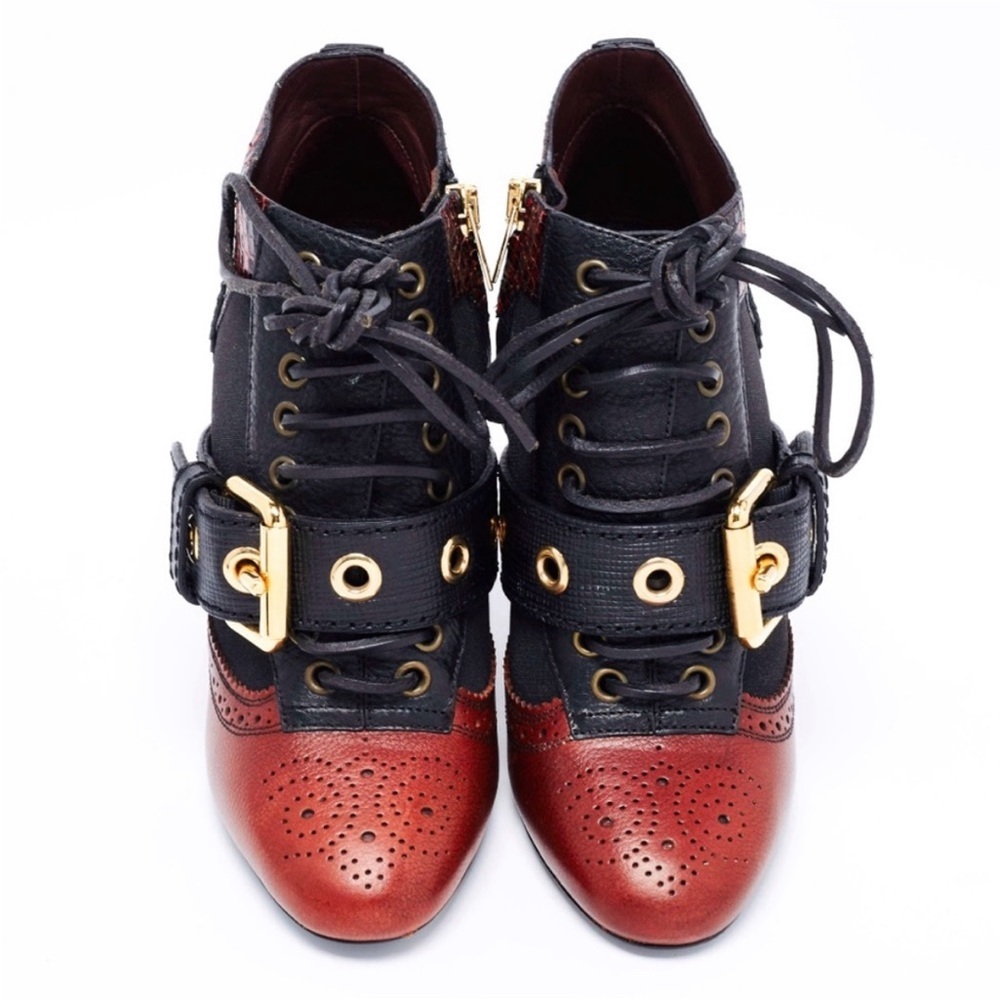 Burberry Black/Brown Python And Leather Buckle An… - image 2